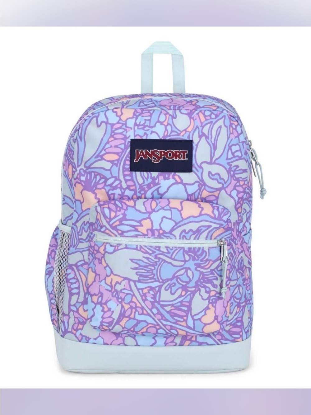 JanSport Cross Town Plus Backpack / Fluid Floral pastel lilac